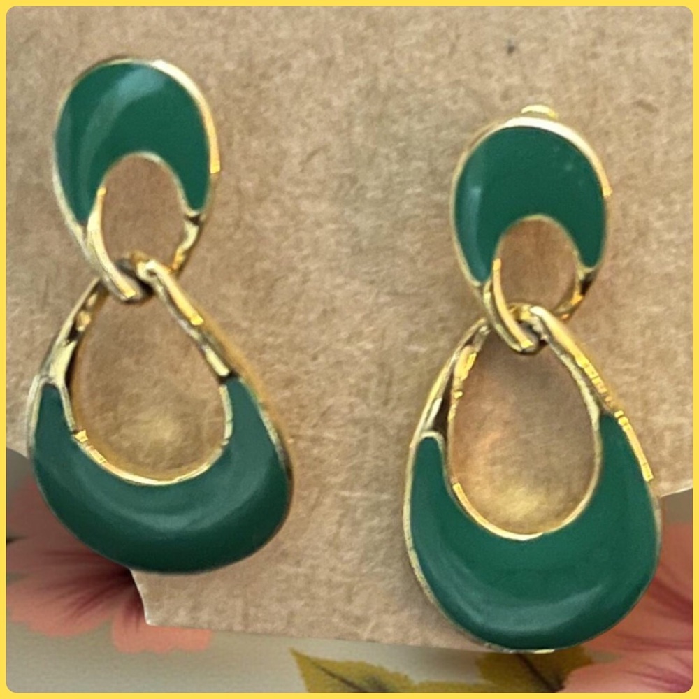 Vintage Enamel Door Knocker Earrings
